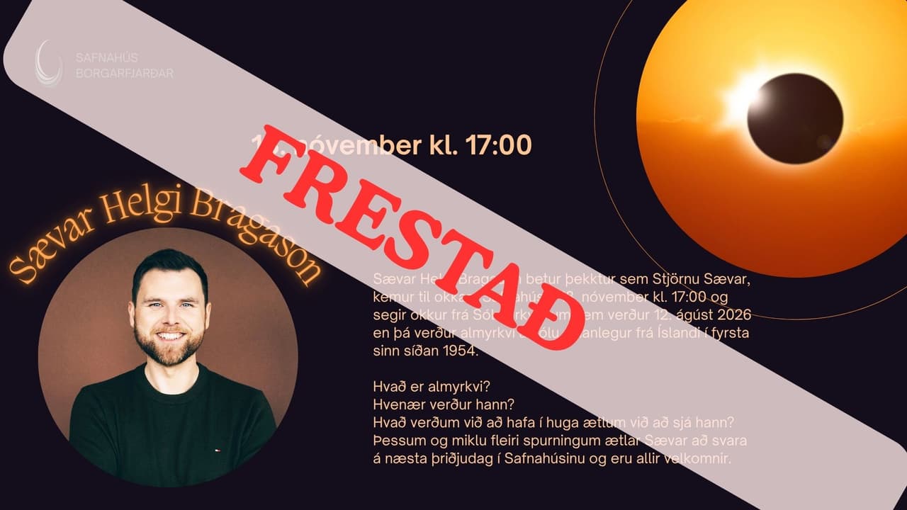 FRESTAÐ Almyrkvi á sólu – Fræðsluerindi