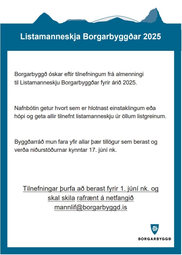 Listamanneskja Borgarbyggðar 2025
