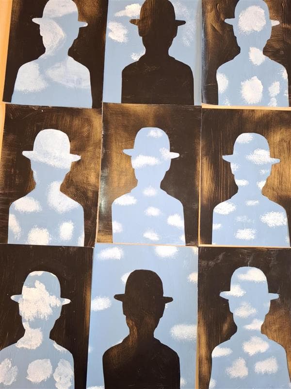 4. bekkur á Kleppjárnsreykjum lærir um myndlistarmanninn Réne Magritte og súrealisma.