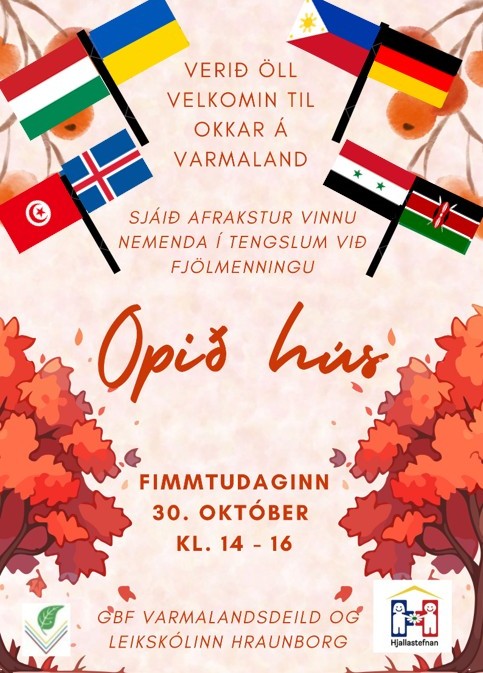 Opið hús í Varmalandi. Afrakstur vinnu nemenda við fjölmenningu